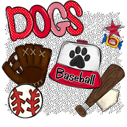 Dogs Baseball Spirit-Red