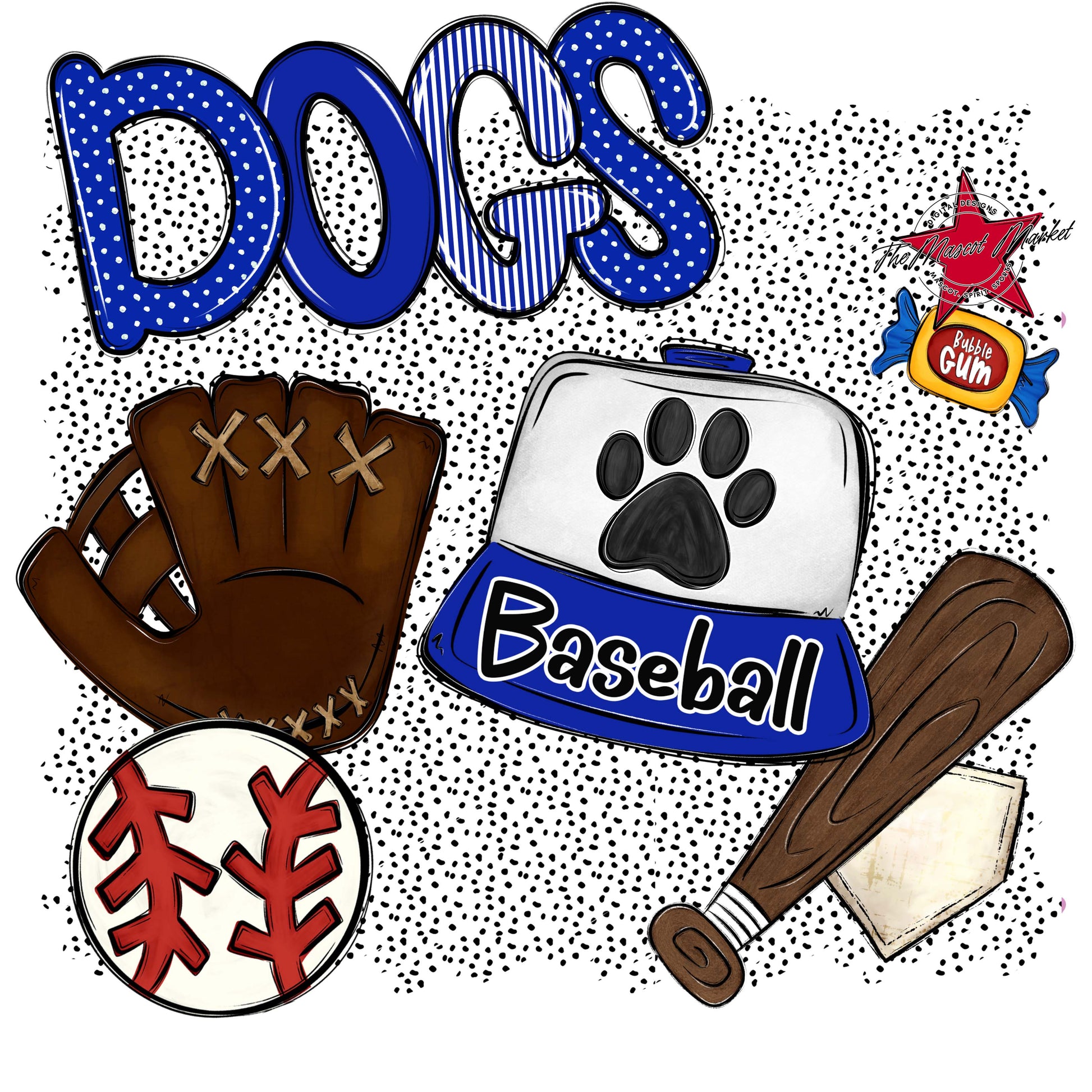 Dogs Baseball Spirit-Royal Blue