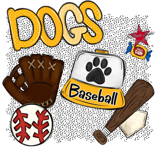 Dogs Baseball Spirit-Yellow