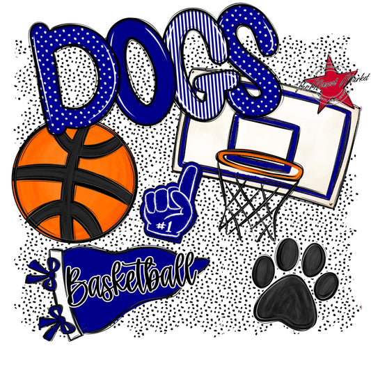 Dogs Basketball Spirit-Blue