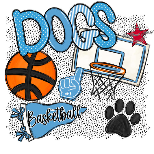 Dogs Basketball Spirit-Carolina Blue