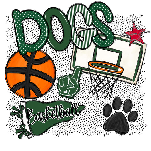 Dogs Basketball Spirit-Green