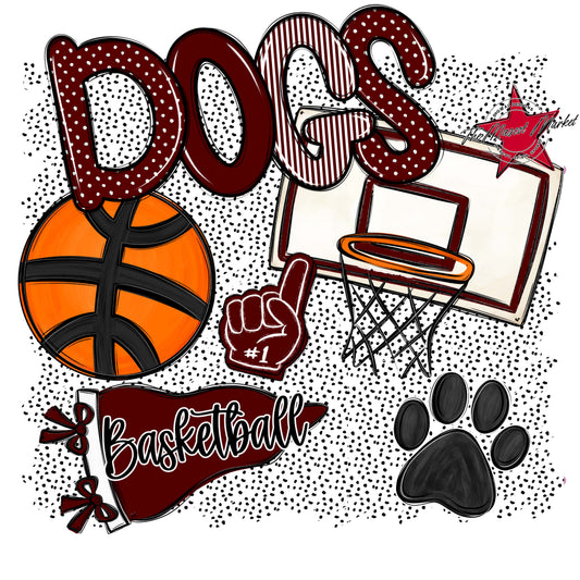 Dogs Basketball Spirit-Maroon
