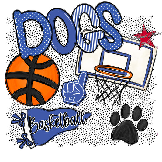 Dogs Basketball Spirit-Off Blue