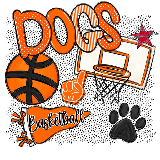 Dogs Basketball Spirit-Orange