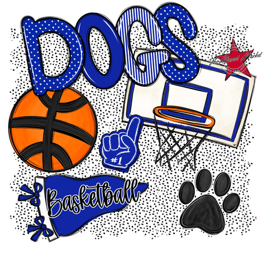 Dogs Basketball Spirit-Royal Blue