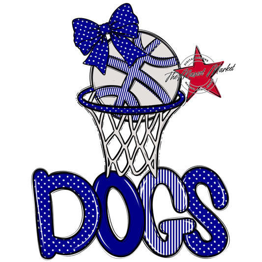 Dogs Basketball Spirit Design-Blue