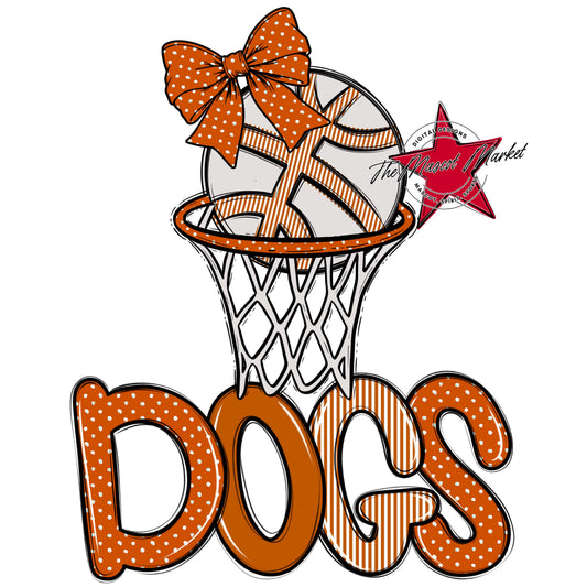 Dogs Basketball Spirit Design-Burnt Orange
