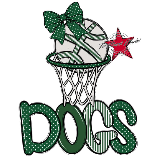 Dogs Basketball Spirit Design-Green