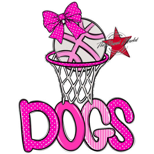 Dogs Basketball Spirit Design-Pink