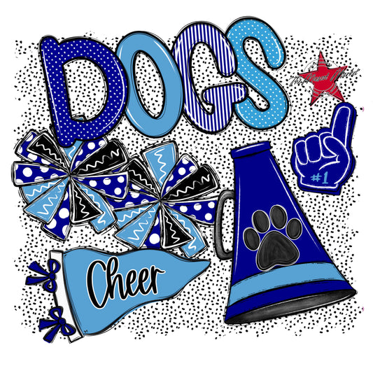 Dogs Cheer Spirit-Blue & Carolina Blue