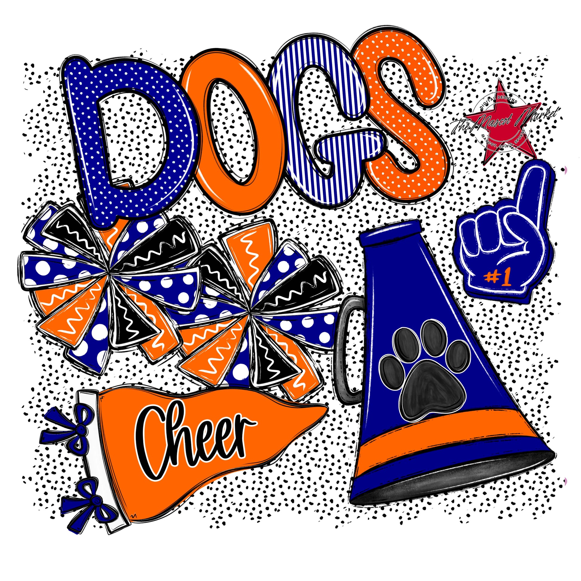 Dogs Cheer Spirit-Blue & Orange