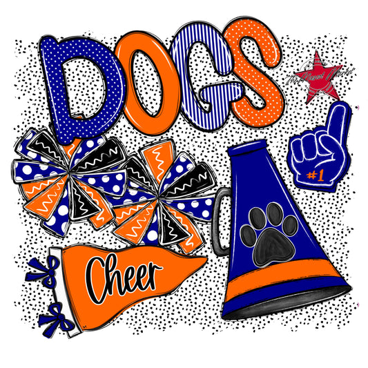 Dogs Cheer Spirit-Blue & Orange