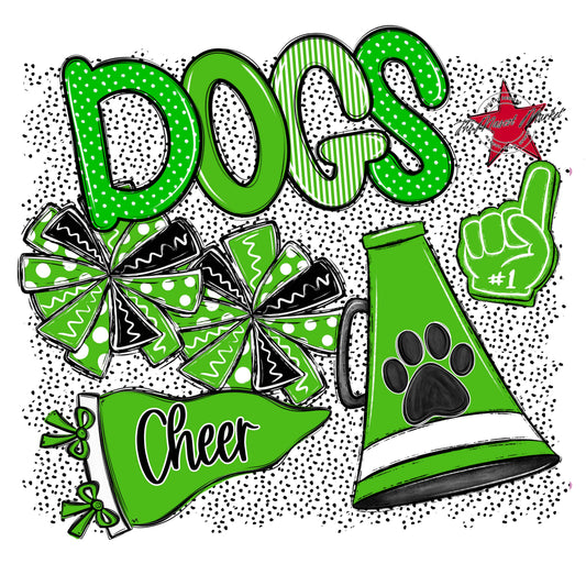 Dogs Cheer Spirit-Bright Green