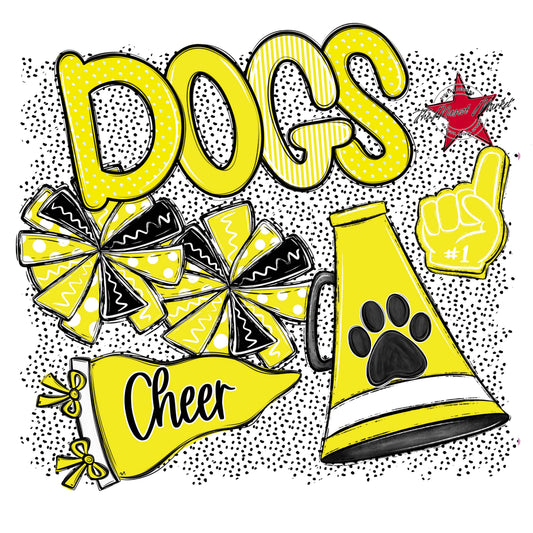 Dogs Cheer Spirit-Bright Yellow