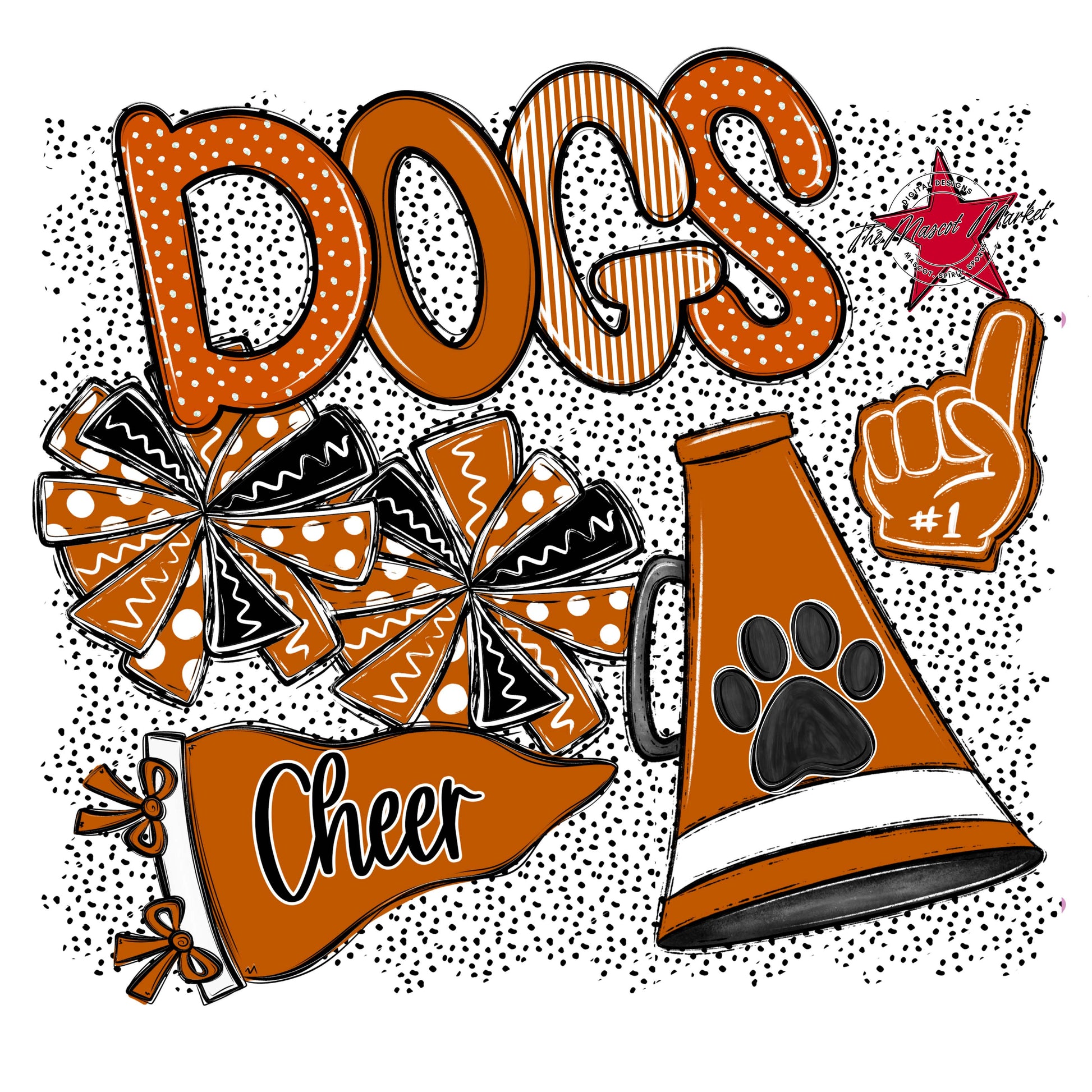 Dogs Cheer Spirit-Burnt Orange