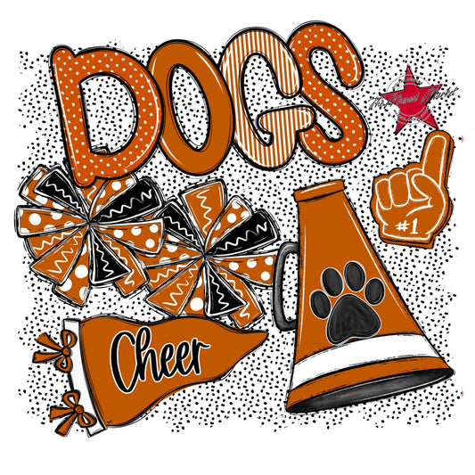 Dogs Cheer Spirit-Burnt Orange