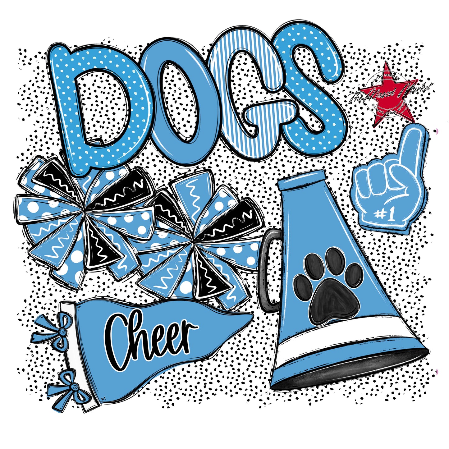 Dogs Cheer Spirit-Carolina Blue