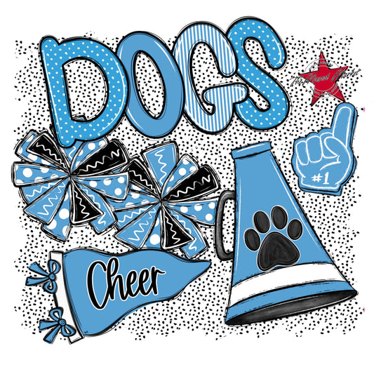 Dogs Cheer Spirit-Carolina Blue