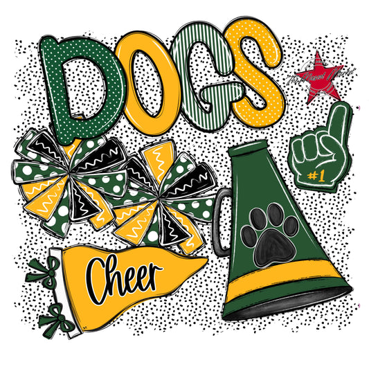 Dogs Cheer Spirit-Green & Yellow