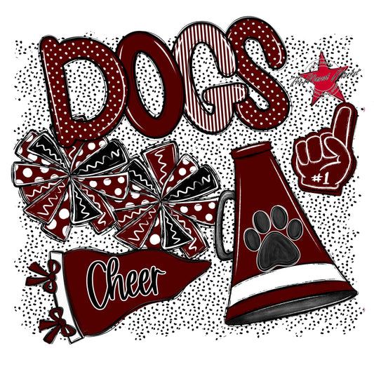 Dogs Cheer Spirit-Maroon