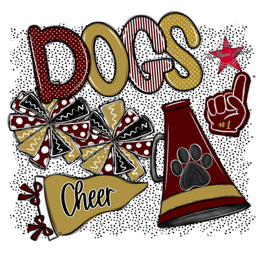Dogs Cheer Spirit-Maroon & Gold