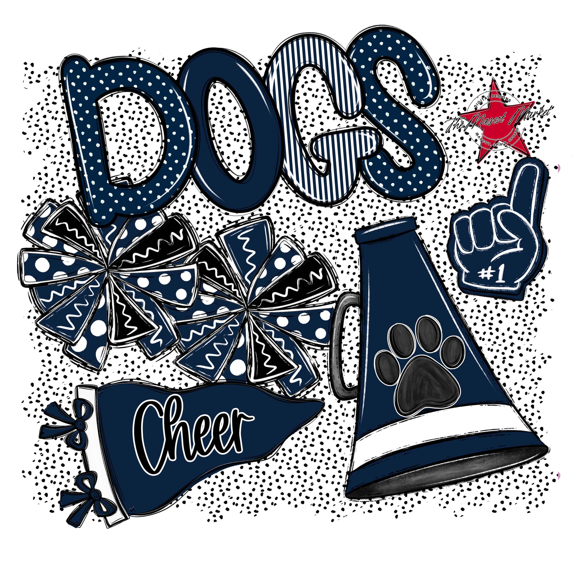Dogs Cheer Spirit-Navy