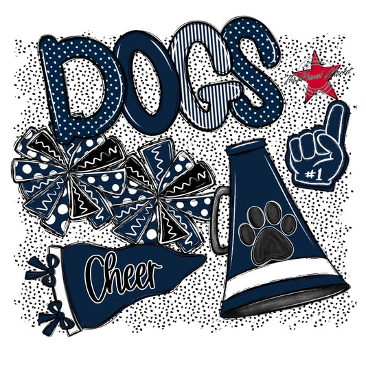 Dogs Cheer Spirit-Navy
