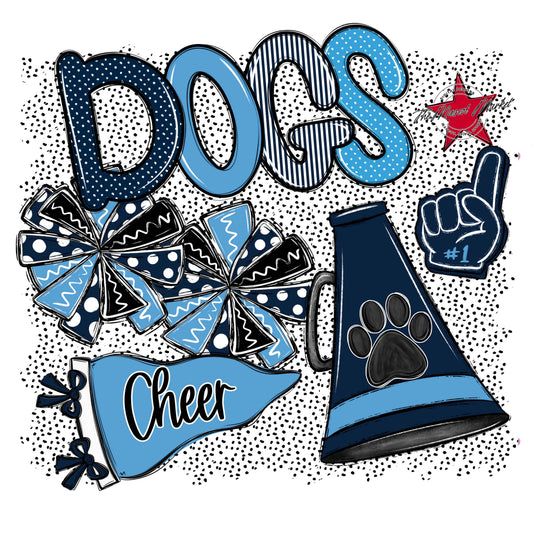 Dogs Cheer Spirit-Navy & Carolina Blue