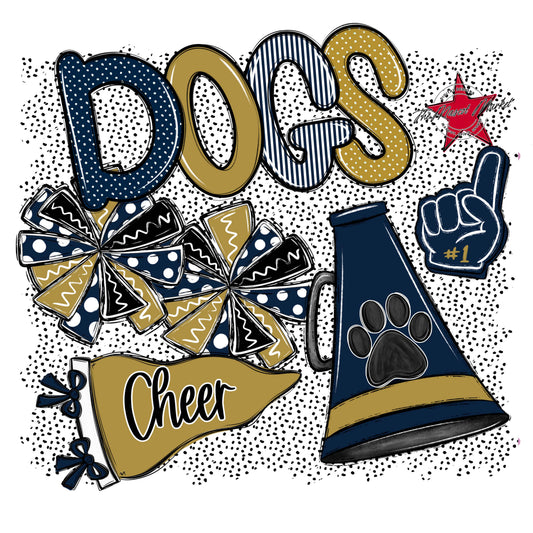 Dogs Cheer Spirit-Navy & Gold