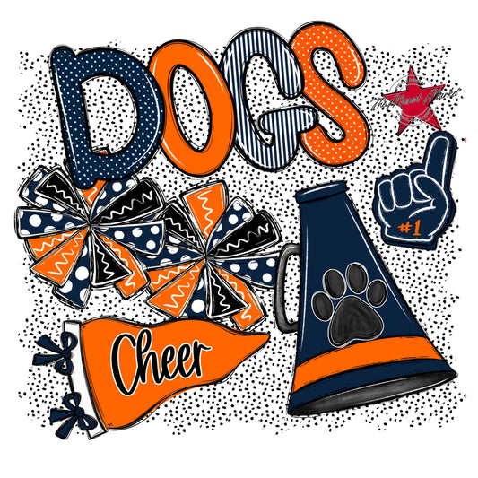 Dogs Cheer Spirit-Navy & Orange