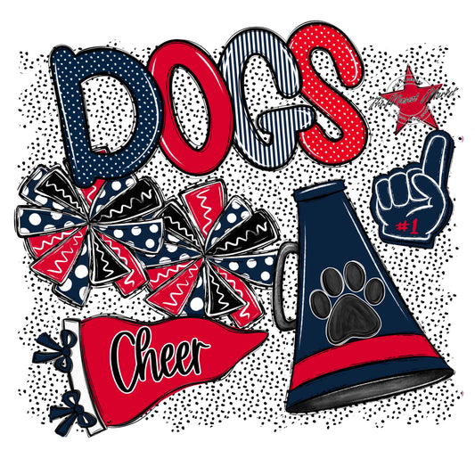 Dogs Cheer Spirit-Navy & Red