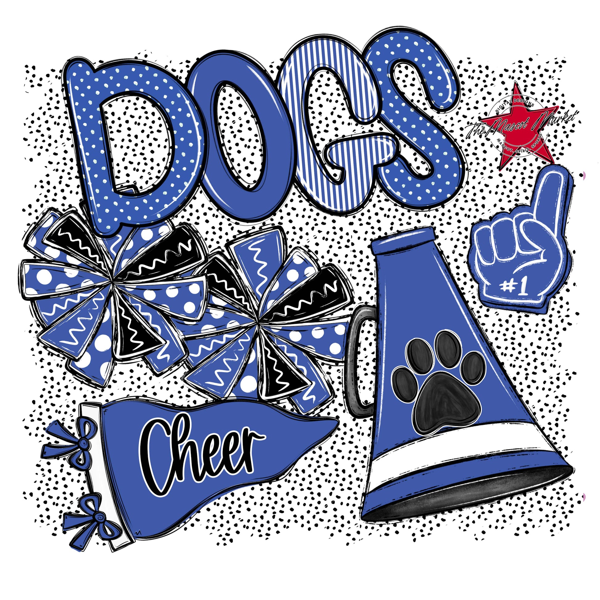 Dogs Cheer Spirit-Off Blue