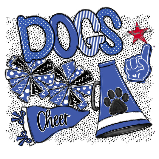 Dogs Cheer Spirit-Off Blue
