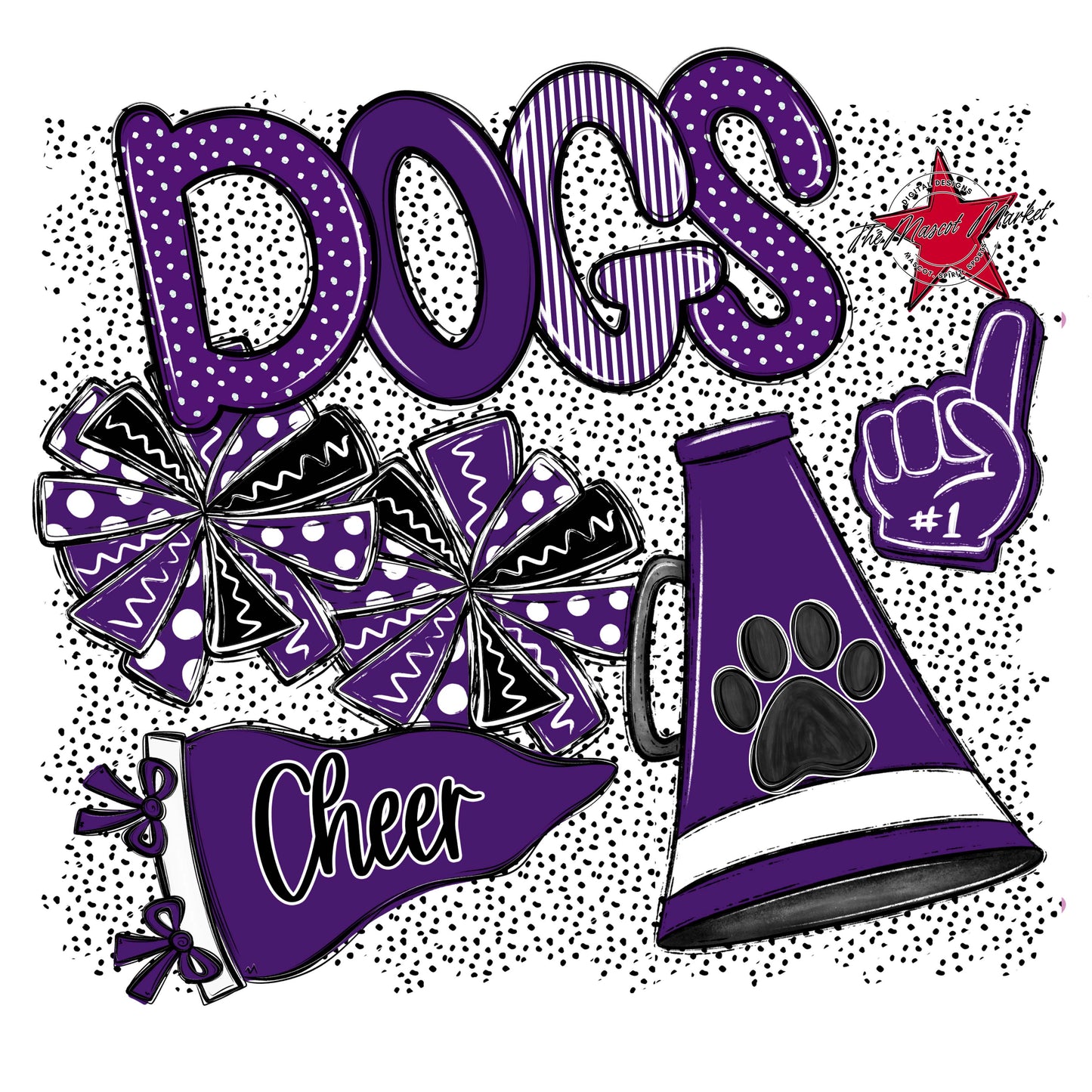 Dogs Cheer Spirit-Purple