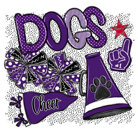 Dogs Cheer Spirit-Purple