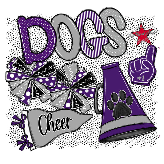Dogs Cheer Spirit-Purple & Grey