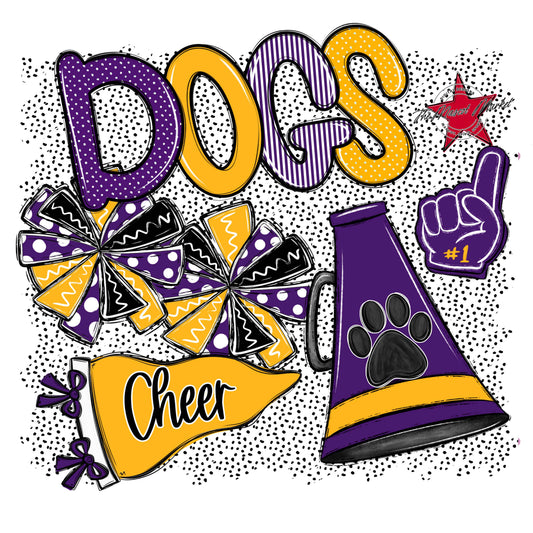 Dogs Cheer Spirit-Purple & Yellow