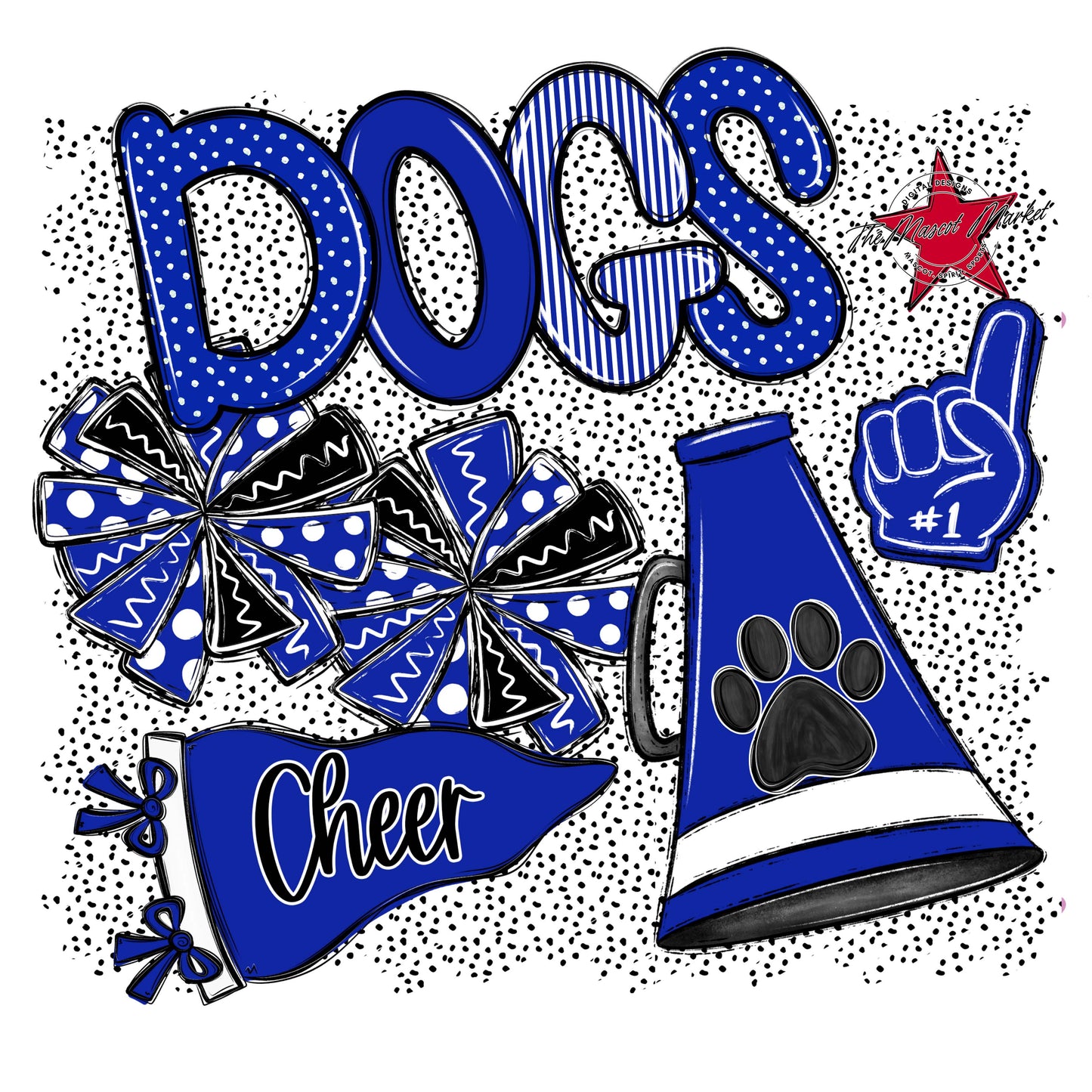 Dogs Cheer Spirit-Royal Blue