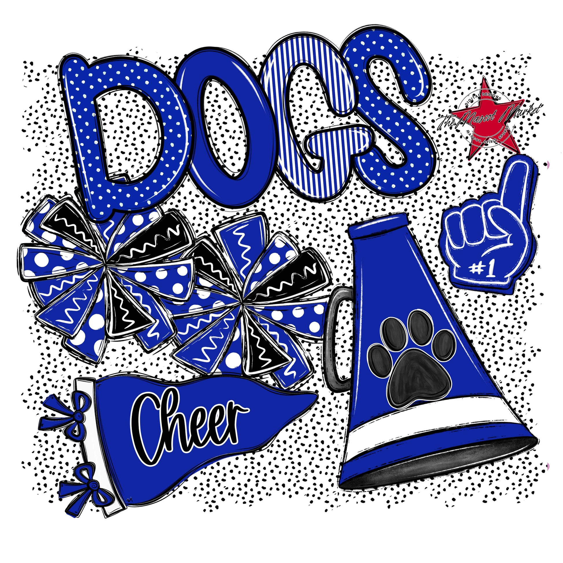 Dogs Cheer Spirit-Royal Blue