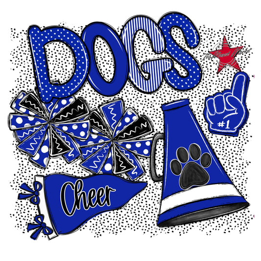 Dogs Cheer Spirit-Royal Blue