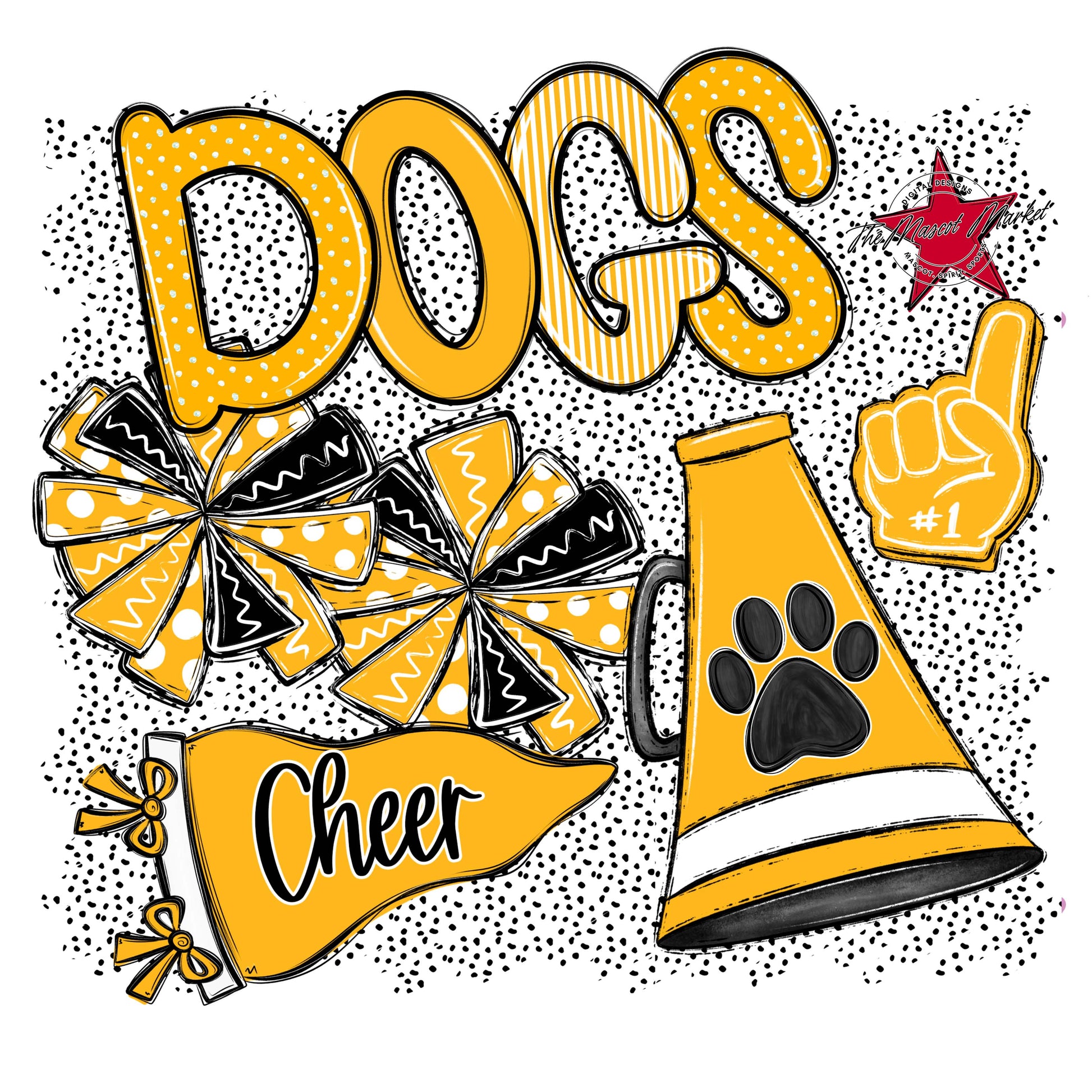 Dogs Cheer Spirit-Yellow