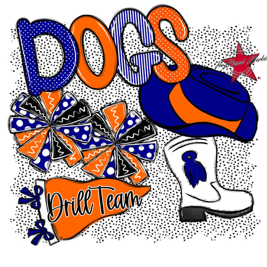 Dogs Drillteam Spirit-Blue & Orange