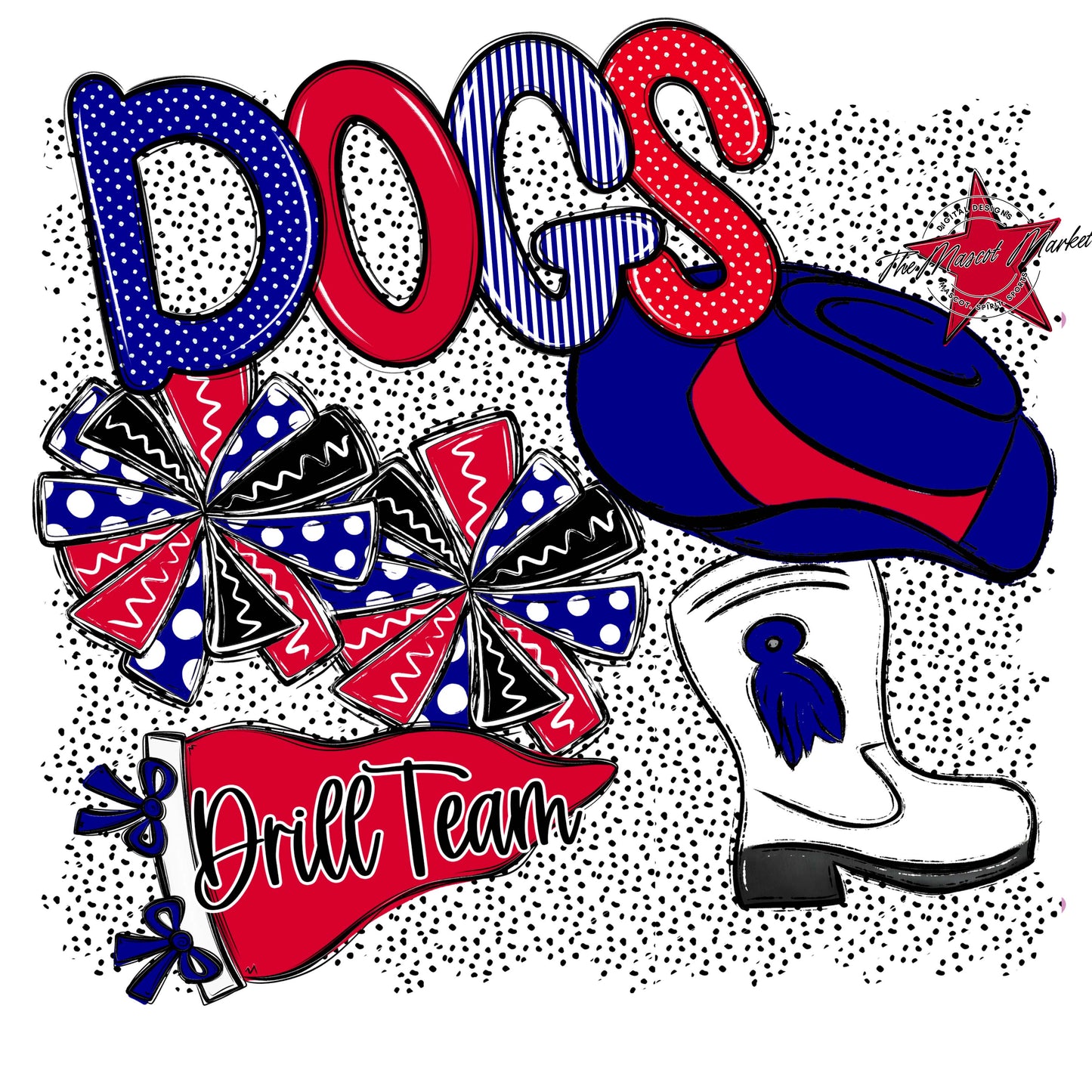 Dogs Drillteam Spirit-Blue & Red