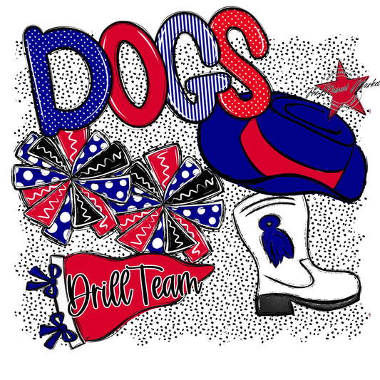Dogs Drillteam Spirit-Blue & Red
