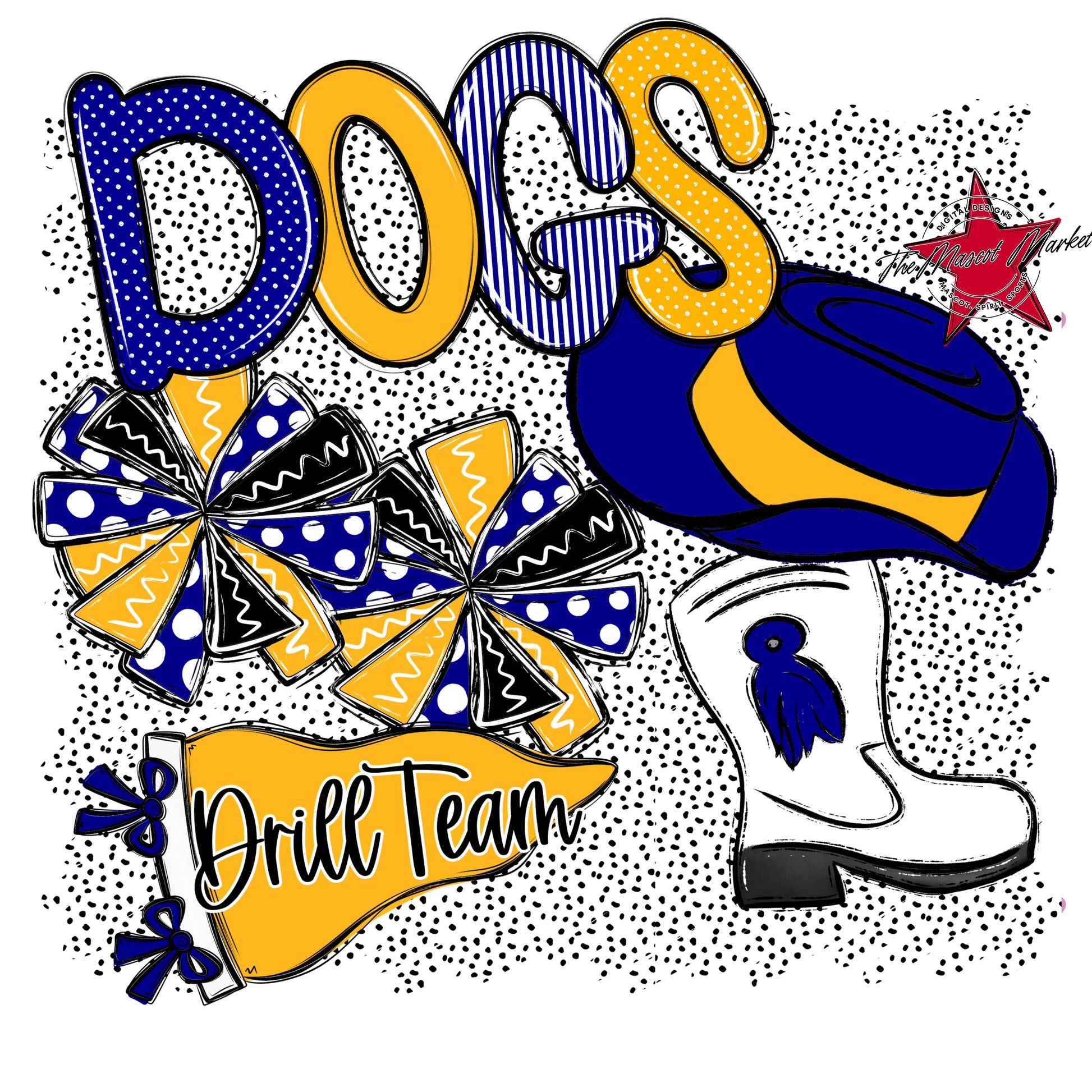 Dogs Drillteam Spirit-Blue & Yellow