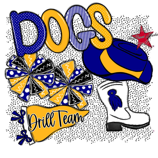 Dogs Drillteam Spirit-Blue & Yellow