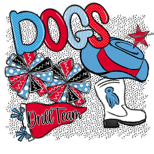 Dogs Drillteam Spirit-Carolina Blue & Red