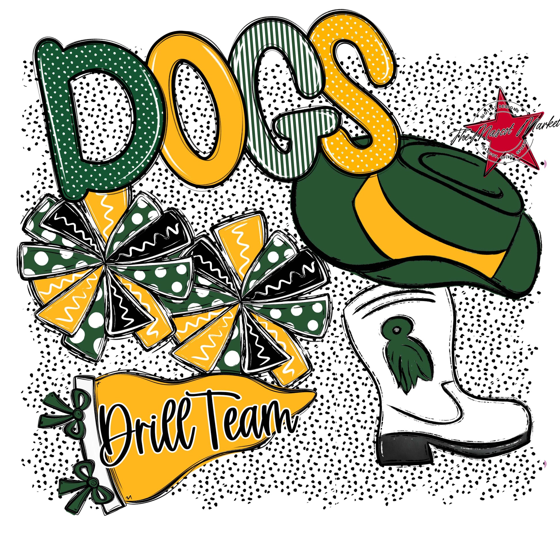 Dogs Drillteam Spirit-Green & Yellow