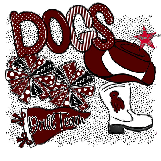 Dogs Drillteam Spirit-Maroon